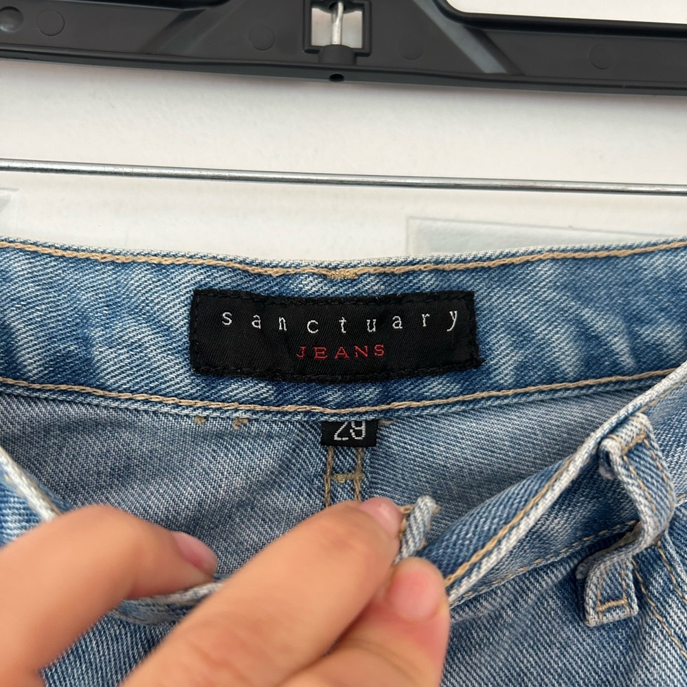 Hand-Painted Sanctuary Jeans - Size 29 Flare, One-of-a-kind, vintage Y2K - Picture 2 of 7